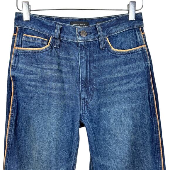 Banana Republic Roper Vintage Straight Jean 25 High Rise Dark Wash - Picture 4 of 11